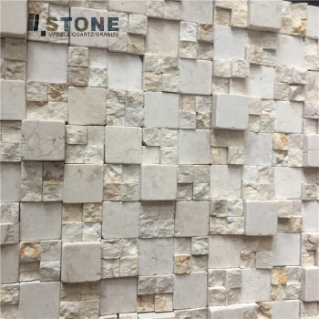 Stone brick Wall Tile Decoration Mosaic Panel white